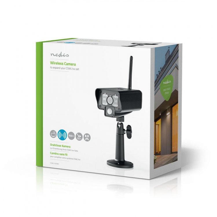 Nedis Digital trådlös kamera | Wi-Fi | VGA | Inomhus och utomhus | Nattsikt: 5.00 m | Betraktningsvinkel: 73 ° | Svart | IP54