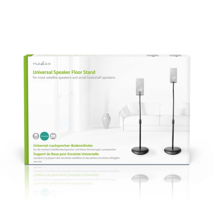Nedis Högtalar Fäste | Kompatibel med: Universell | Golv | 4.5 kg | Höjdjusterbar | ABS / Stål | Svart