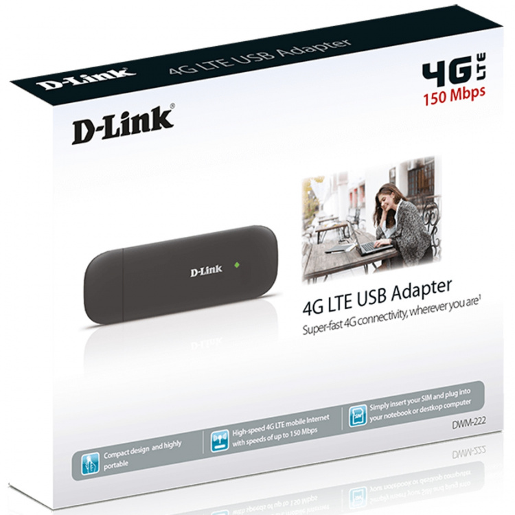 D-Link DWM-222 4G/LTE USB-adapter 150/50 Mbps D-Link DWM-222 4G/LTE USB-adapter 150/50 Mbps