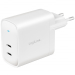 LogiLink USB-laddare 2 x USB-C PD 40W GaN LogiLink USB-laddare 2 x USB-C PD 40W GaN