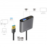 LogiLink USB-A 3.0 -> HDMI-Hona + VGA-Hona Adapter LogiLink USB-A 3.0 -> HDMI-Hona + VGA-Hona Adapter