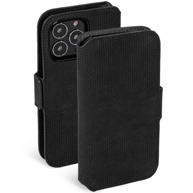 Krusell Leather Phone Wallet iPhone 13 Pro Max Svart Krusell Leather Phone Wallet iPhone 13 Pro Max Svart