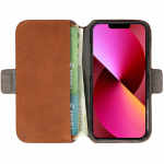 Krusell Leather Phone Wallet iPhone 13 Cognac