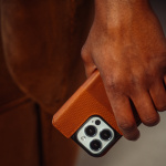 Krusell Leather Phone Wallet iPhone 13 Cognac