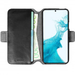 krusell Leather Phone Wallet Galaxy S22+ Svart krusell Leather Phone Wallet Galaxy S22+ Svart