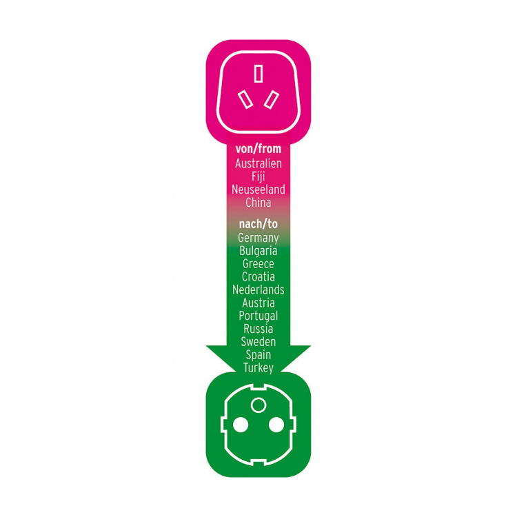 brennenstuhl Resekontakt / reseadapter (adapter för reseuttag för: Euro-uttag och Australien, Kina-kontakt) svart
