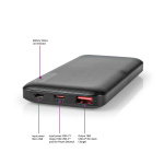 Nedis Powerbank | 10000 mAh | 1.5 / 2.0 / 3.0 A | Antal utgångar: 2 | Utgångsanslutning: 1x USB-A / 1x USB-C™ | Ingångsanslutning: 1x Micro USB / 1x USB-C™ | PD2.0 18W | Litium-polymer Nedis Powerbank | 10000 mAh | 1.5 / 2.0 / 3.0 A | Antal utgångar: 2 | Utgångsanslutning: 1x USB-A / 1x USB-C™ | Ingångsanslutning: 1x Micro USB / 1x USB-C™ | PD2.0 18W | Litium-polymer
