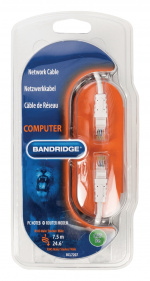 Bandridge CAT5e UTP Nätverkskabel RJ45 (8P8C) Hane - RJ45 (8P8C) Hane 7.50 m Vit