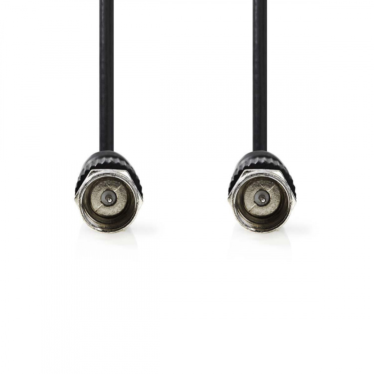 Nedis Satellite & Antenn kabel | F Hane | F Hane | Nickelplaterad | 75 Ohm | Dubbelskärmad | 1.50 m | Rund | PVC | Svart | Kuvert