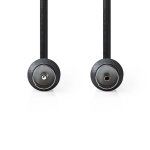 Nedis koaxialkabel | IEC (Koax) Hane | IEC (Koax) Hona | Nickelplaterad | 90 dB | 75 Ohm | Dubbelskärmad | 3.00 m | Rund | PVC | Svart | Kuvert