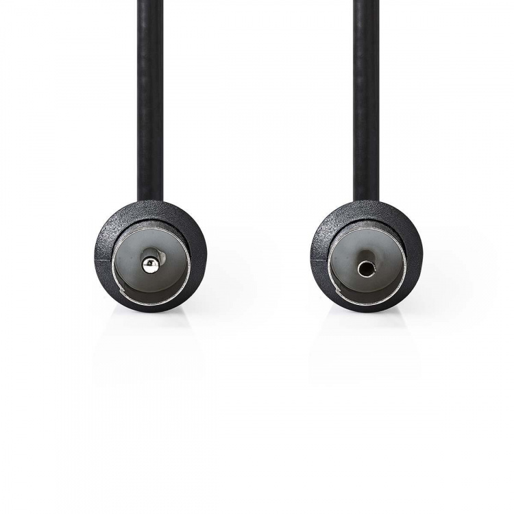 Nedis koaxialkabel | IEC (Koax) Hane | IEC (Koax) Hona | Nickelplaterad | 90 dB | 75 Ohm | Dubbelskärmad | 3.00 m | Rund | PVC | Svart | Kuvert