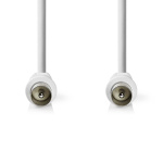 Nedis koaxialkabel | IEC (Koax) Hane | IEC (Koax) Hane | Nickelplaterad | 90 dB | 75 Ohm | Dubbelskärmad | 10.0 m | Rund | PVC | Vit | Kuvert