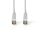 Bandridge CAT6 F/UTP-nätverkskabel RJ45 hane - RJ45 hane, vinklad 5.00 m vit