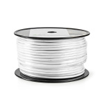 Nedis Koaxialkabel på Bobin | RG6T | 75 Ohm | Dubbelskärmad | ECA | 100.0 m | Koax | PVC | Vit | Rulle