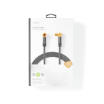 Nedis koaxialkabel | IEC (Koax) Hane | IEC (Koax) Hona | Guldplaterad | 75 Ohm | Fyra skydd | 5.00 m | Rund | Bomull | Grå / Grått Med Metall | Kartong med täckt fönster