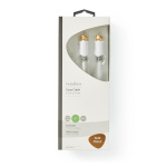 Nedis Satellite & Antenn kabel | F Hane | F Hane | Guldplaterad | 90 dB | 75 Ohm | Enskaligt skydd | 3.00 m | Rund | PVC | Vit | Låda
