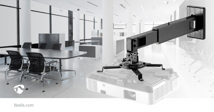 Nedis Projektor Fäste | Fullständigt justerbar | 15 kg | Roterbar | Går att tilta | Stål | Svart