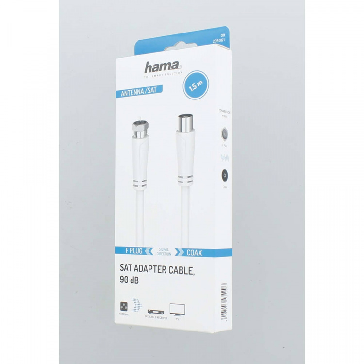Hama Antennkabel SAT 90dB F-Coax Vit 1,5m Hama Antennkabel SAT 90dB F-Coax Vit 1,5m