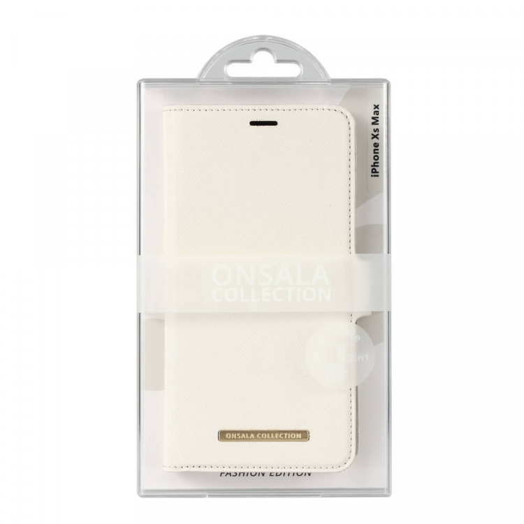 Onsala Mobilfodral Saffiano White - iPhone XS Max