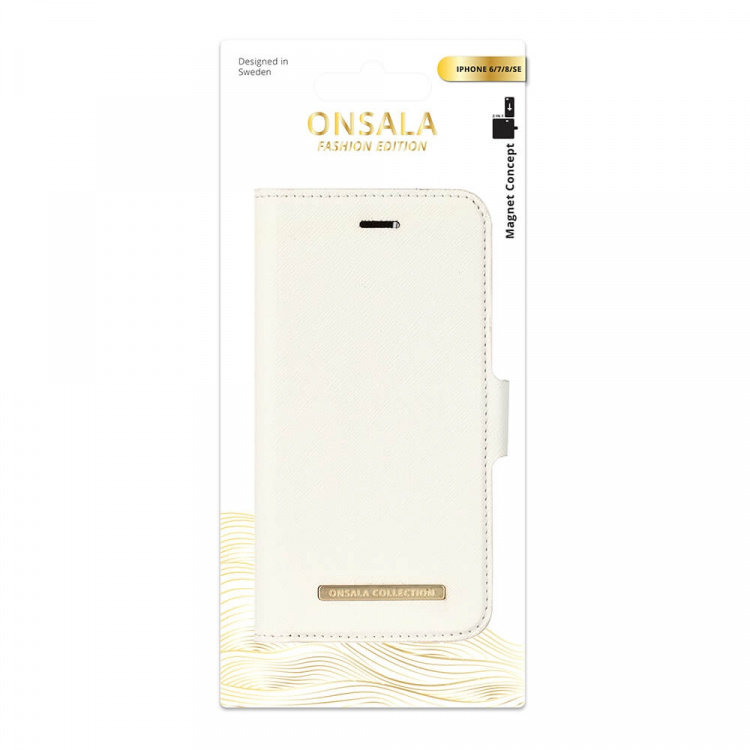 ONSALA Mobilfodral Saffiano White - iPhone 6 / 7 / 8 / SE