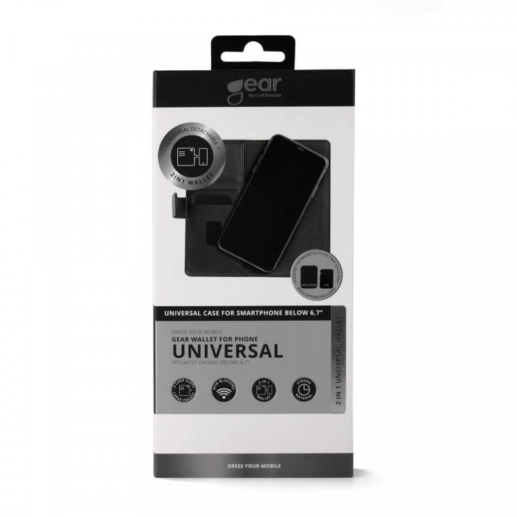 GEAR Mobilfodral Universal Klister/Magnet För Mobiler upp till 6,7