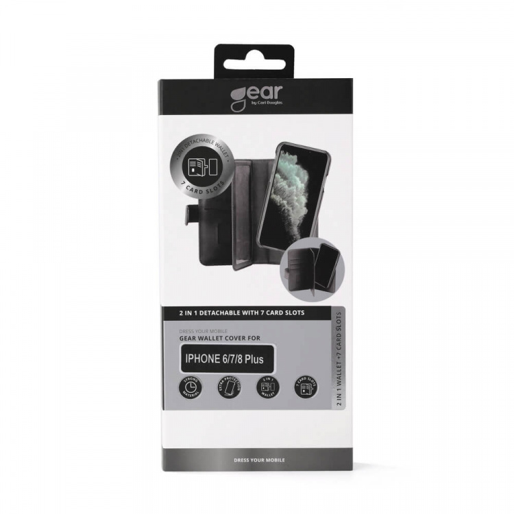 Gear Mobilfodral 2-i-1 7 Kortfack Svart - iPhone 6/7/8 Plus