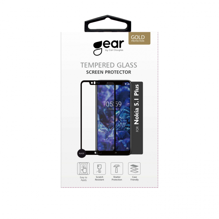 Gear Härdat Glas 2,5D Full Cover Nokia 5.1 Plus