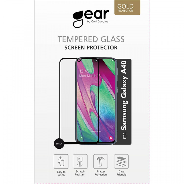 GEAR Härdat Glas 3D Full Cover Black Samsung A40
