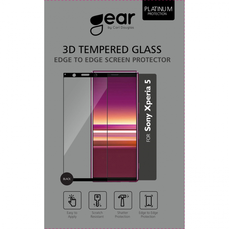 Gear Härdat Glas 3D Full Cover Black Sony Xperia 5 Gear Härdat Glas 3D Full Cover Black Sony Xperia 5