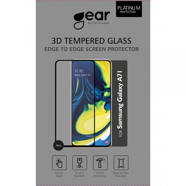 Gear Skärmskydd 3D Platinum Kurvat Glas Svart Ram - Samsung A71 / A81 / Note 10 Lite