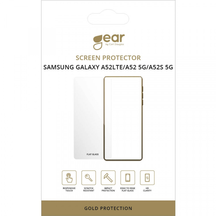 Gear Skärmskydd 2.5D Gold Case Friendly - Samsung A52 LTE, A52 5G, A52S 5G