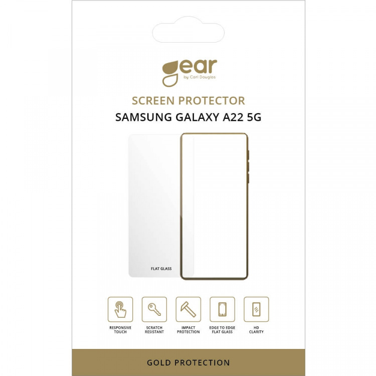 Gear Skärmskydd 2.5D Gold Case Friendly - Samsung A22 5G Gear Skärmskydd 2.5D Gold Case Friendly - Samsung A22 5G