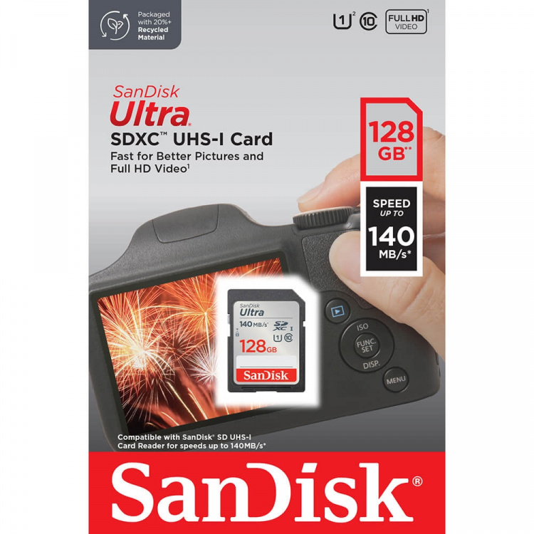SanDisk Minneskort SDXC Ultra 128GB 140MB/s SanDisk Minneskort SDXC Ultra 128GB 140MB/s