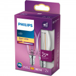 Philips 2-pack LED E14 Kron 2W (25W) Klar 250lm Philips 2-pack LED E14 Kron 2W (25W) Klar 250lm