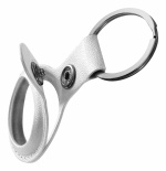 Deltaco Apple AirTag Fodral i PU-läder med nyckelring, Vit