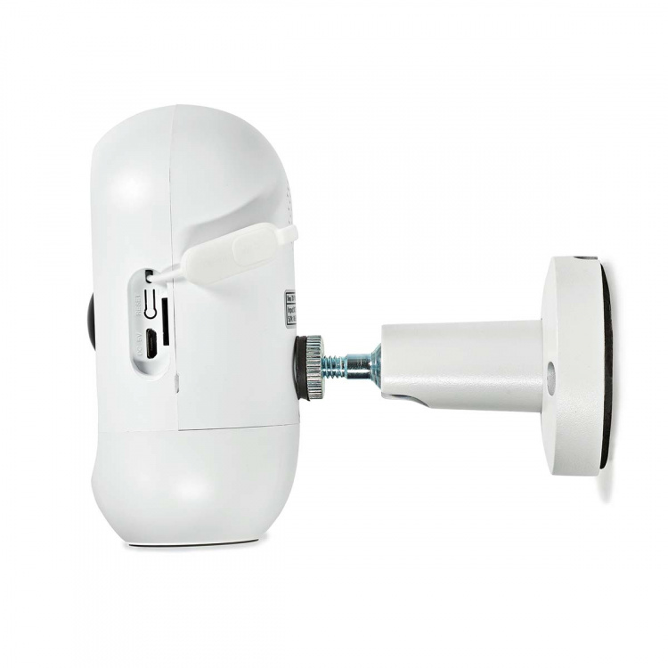 Nedis SmartLife Utomhus Kamera | Full HD 1080p | IP65 | Max. batteritid: 6 Månader | microSD (ingår inte) / Molnlagring (tillval) | 5 V DC | Med rörelsesensor | Nattsikt | Vit