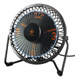 deltaco_gaming USB desktop fan with clock, black