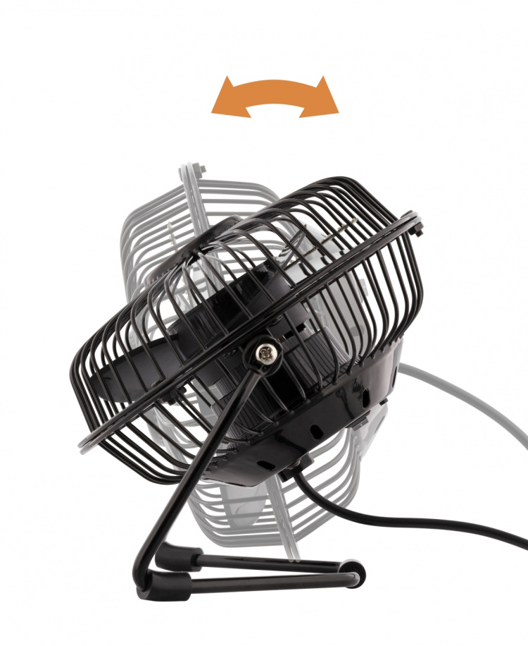 deltaco_gaming USB desktop fan with clock, black