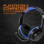 deltaco_gaming Headset for Sony Playstation 5, 2m cable, 40mm element, blac