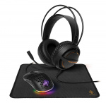 deltaco_gaming Kit 3-in-1 Headset Mouse Mousepad, black with LEDs