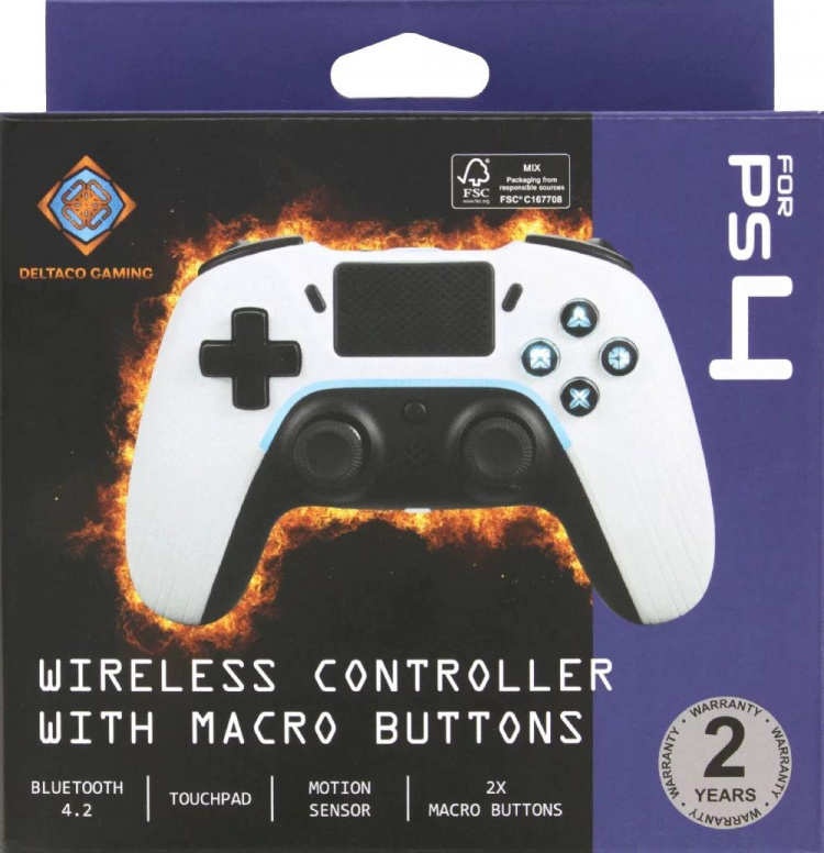 PS4/PC/Android/iOS-kontroller, vit PS4/PC/Android/iOS-kontroller, vit