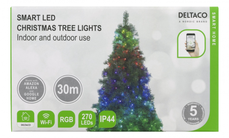 Deltaco SMART HOME WiFi Tree light, 270L, 10 strings, 30m