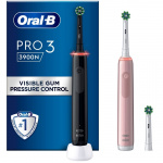 Oral B Eltandborste Pro3 Duo 3900N Black CA + Pink CA Oral B Eltandborste Pro3 Duo 3900N Black CA + Pink CA
