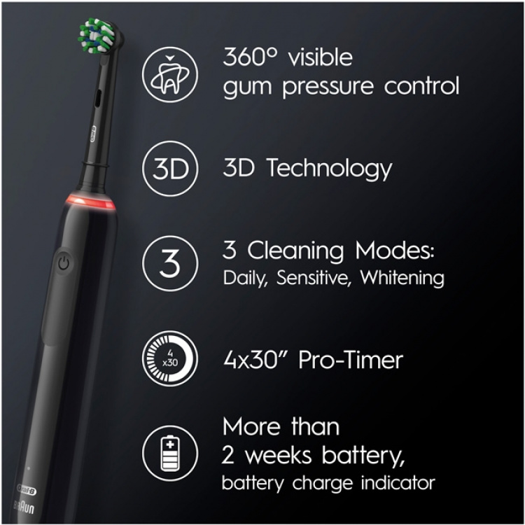 Oral B Eltandborste Pro3 Duo 3900N Black CA + Pink CA Oral B Eltandborste Pro3 Duo 3900N Black CA + Pink CA