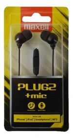 Maxell Plugz + Mic Earphones w/ mic inear wired 3.5mm jack
