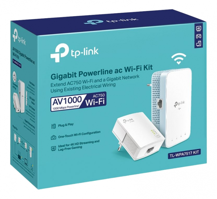 tplink TLWPA7517 KIT V1 WiFi Kit powerline adapter GigE HomePlug