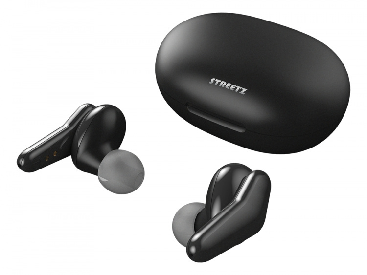 STREETZ True Wireless Stereo in-ear, dual earbuds, charge case, black STREETZ True Wireless Stereo in-ear, dual earbuds, charge case, black