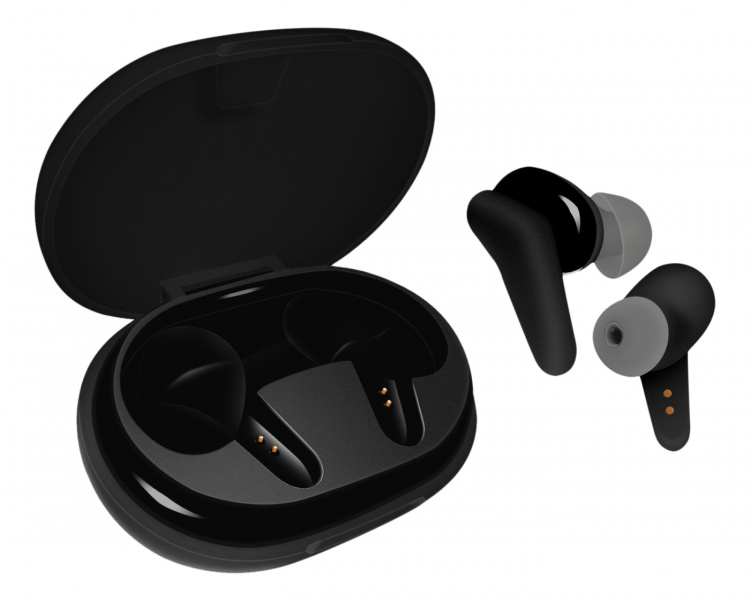 STREETZ True Wireless Stereo in-ear, dual earbuds, charge case, black STREETZ True Wireless Stereo in-ear, dual earbuds, charge case, black