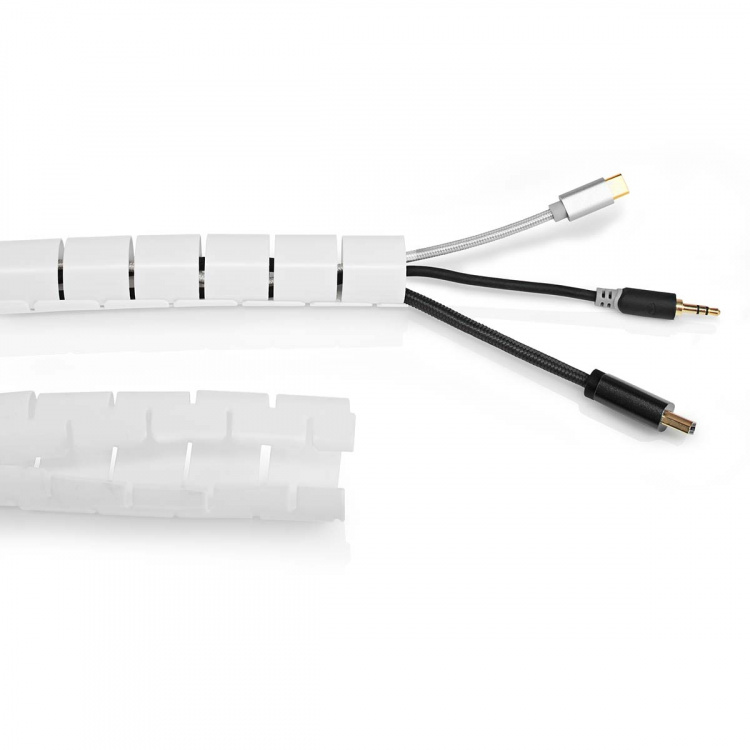 Nedis Kabelhantering | Spiral ärm | 1 st. | Maximal kabeltjocklek: 32 mm | PE | Vit