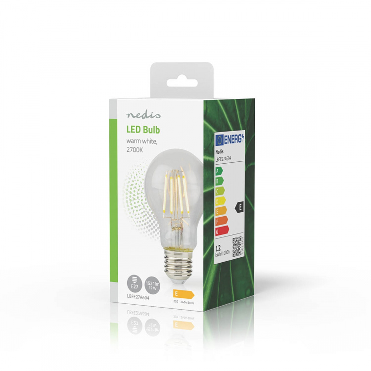 Nedis LED Glödlampa E27 | A60 | 12 W | 1521 lm | 2700 | Varm Vit | Retrostil | 1 st